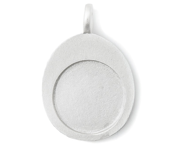 Medium Silver Thumb Stone Pendant- Q