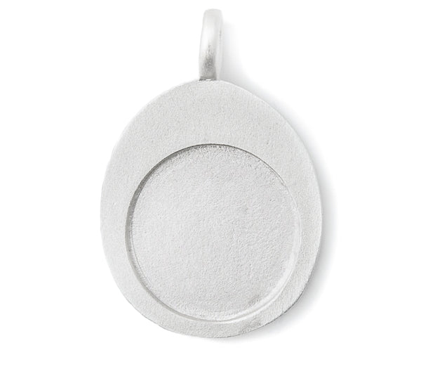 Medium Silver Thumb Stone Pendant- Q