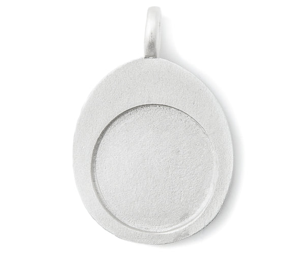 Medium Silver Thumb Stone Pendant- Q