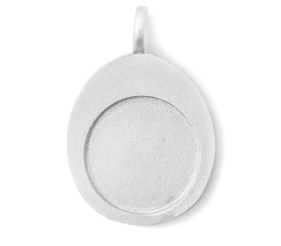 Medium Silver Thumb Stone Pendant- Q