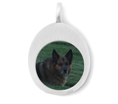 Medium Silver Thumb Stone on Leather Cord-Q