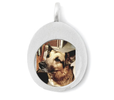Medium Silver Thumb Stone on Leather Cord-Q