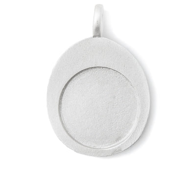 Medium Silver Thumb Stone on Leather Cord-Q