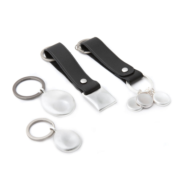 Personalized Square Keyring with Leather Strap