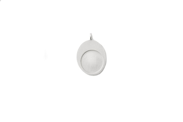 Large Silver Thumb Stone Pendant-Q