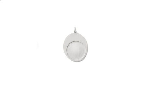 Large Silver Thumb Stone Pendant-Q