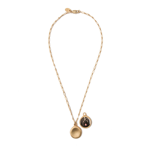 Small Gold Worry Stone Pendant