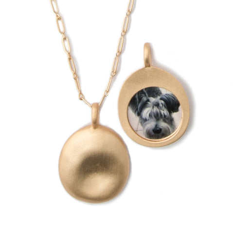 Medium Gold Worry Stone Pendant