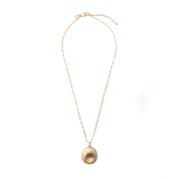 Medium Gold Worry Stone Pendant
