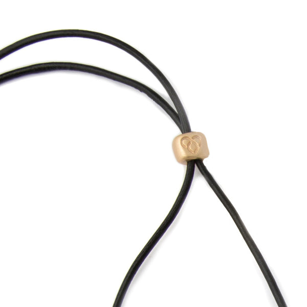Medium Gold Worry Stone on Leather Cord