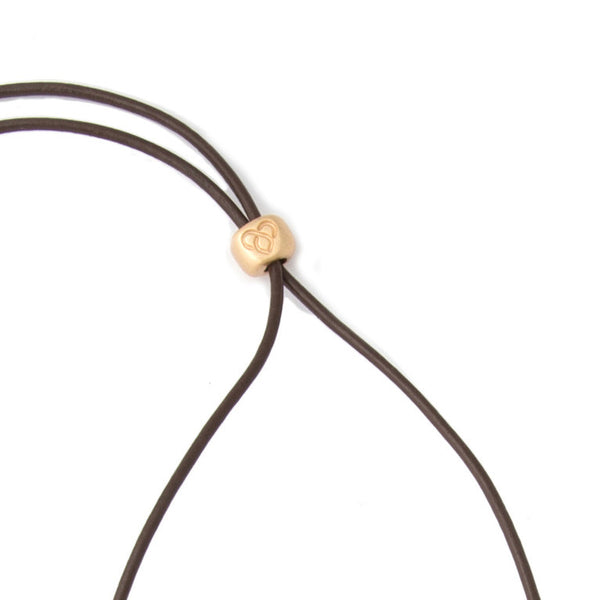 Medium Gold Worry Stone on Leather Cord