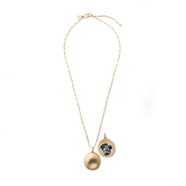 Medium Gold Worry Stone Pendant