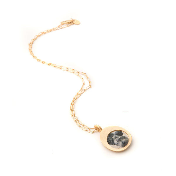 Medium Gold Worry Stone Pendant