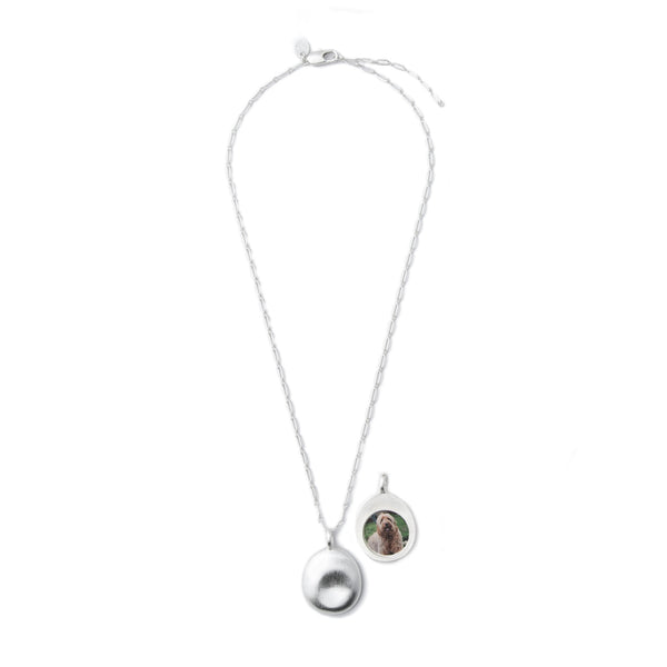 Medium Silver Worry Stone Pendant