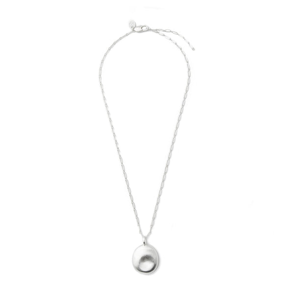 Medium Silver Worry Stone Pendant