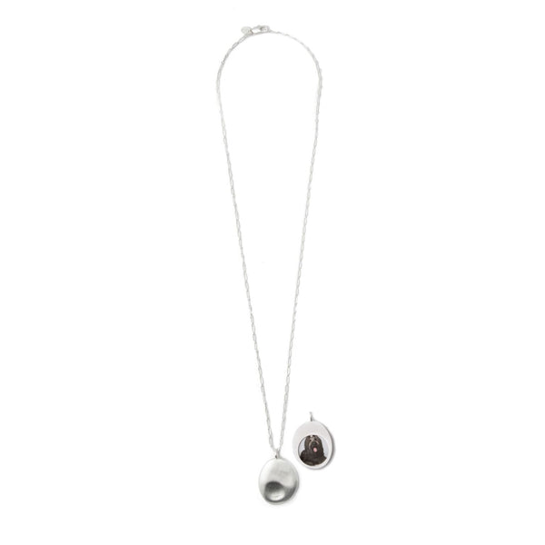 Large Silver Worry Stone Pendant